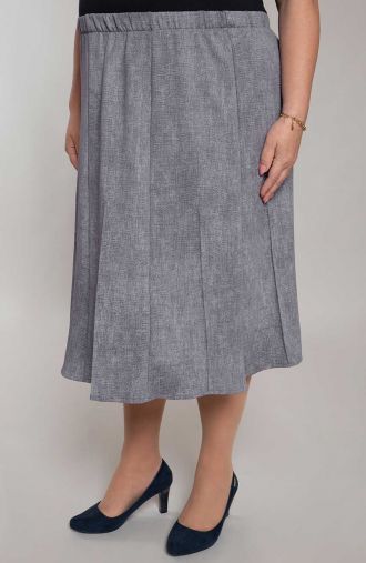 Rozšířená sukně z šedé džínoviny