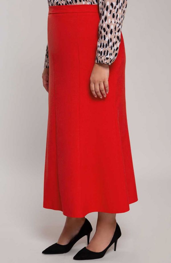 Lněná sukně v červené barvě