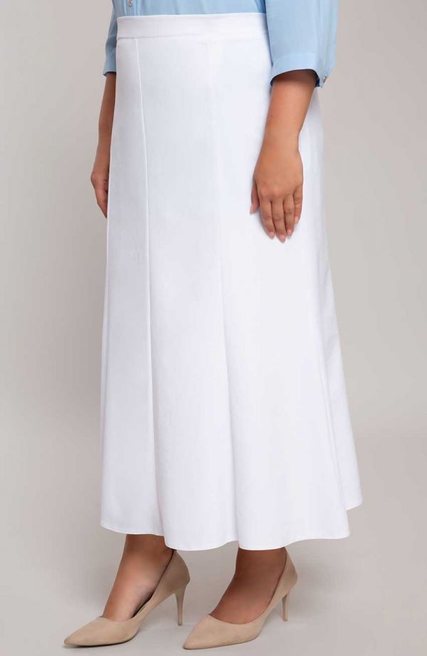 Lněná sukně v bílé barvě