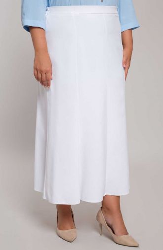 Lněná sukně v bílé barvě