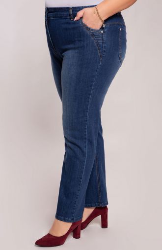 Bavlněné džínové kalhoty se středním sedem