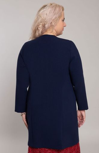 Elegantní tmavě modrý kabát s knoflíky
