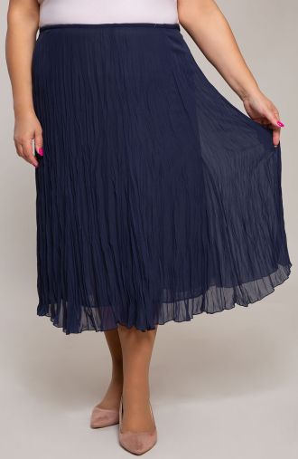 Plisovaná sukně v tmavě modré barvě