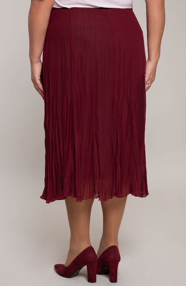 Plisovaná sukně ve vínové barvě