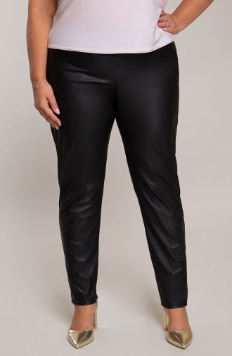 Kožené kalhoty v černé barvě