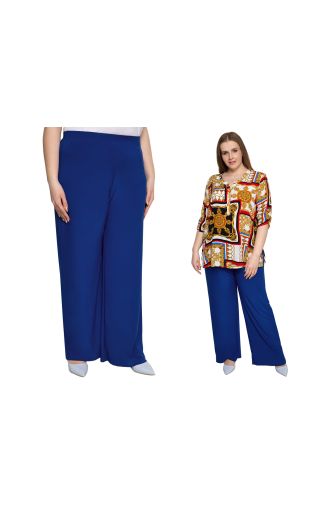 Společenské kalhoty v safírově modré  barvě