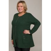Zelený dlouhý svetr s kapsami