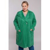 Zelený kabát s kapsami
