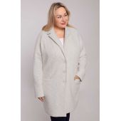 Světlý, jednoduchý kabát s kapsami