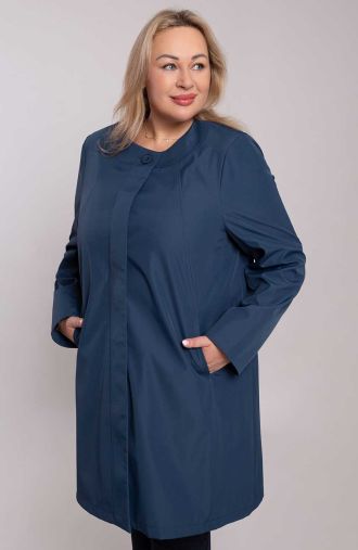 Elegantní kabát v tmavě modré barvě
