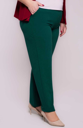 Zelené elegantní kalhoty s kapsami