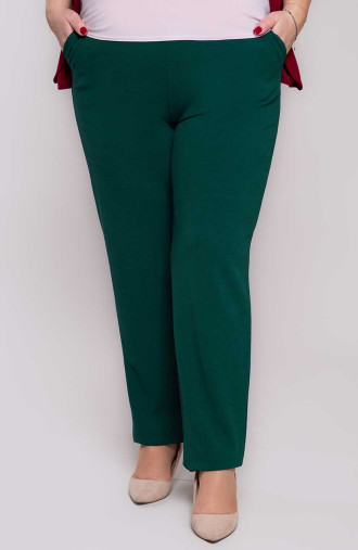 Zelené elegantní kalhoty s kapsami