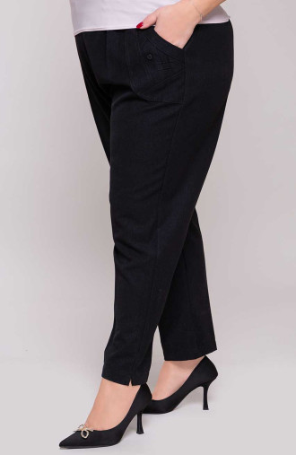 Černé elegantní kalhoty s kapsami