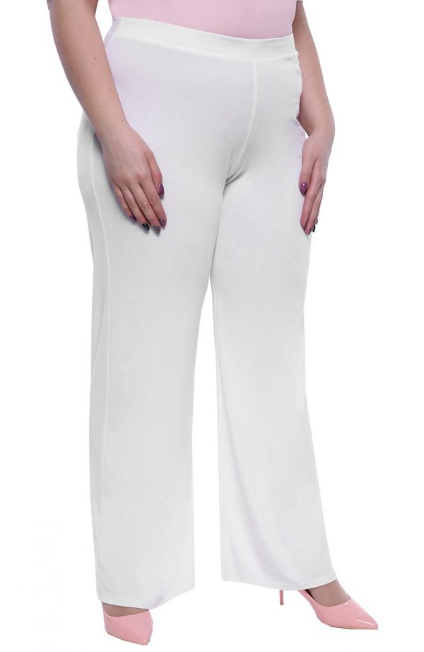 Společenské kalhoty v bílé barvě