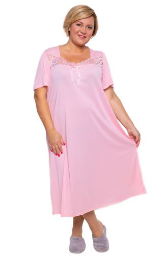 Růžová krajková noční košile značky Mewa