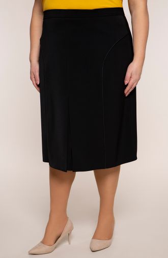 Černá rovná sukně s lemováním