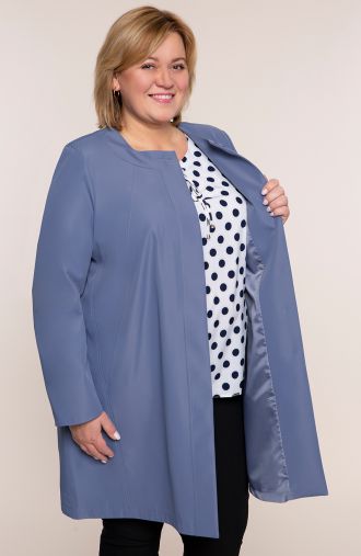 Elegantní kabát v modré barvě