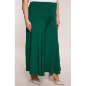 Zelená pletená sukně a kalhoty